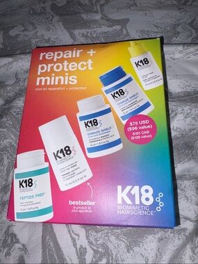 K18 Repair + Protect Minis Hair Care Set — Rainbow Packaging (Multicolor)